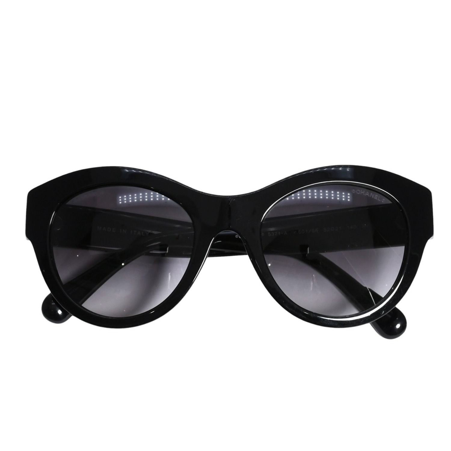 CHANEL シャネル ウェリントン サングラス アイウェア 5371-A c.501/S6 サイズ52□21 140 ココマーク ブラック 美品 中古 4a003739