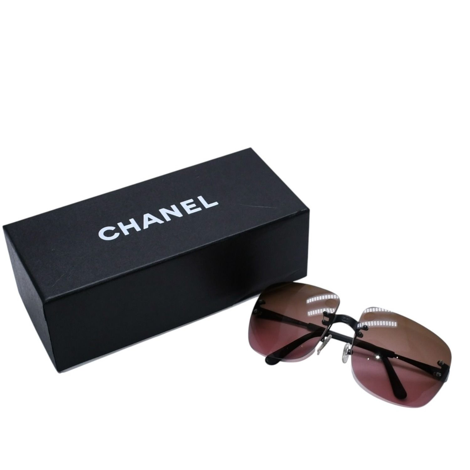 CHANEL シャネル リムレス サングラス アイウェア 4006 c.101/77 サイズ64□16 125 ココマーク グラデーション 美品 中古 4a003730 28,600円