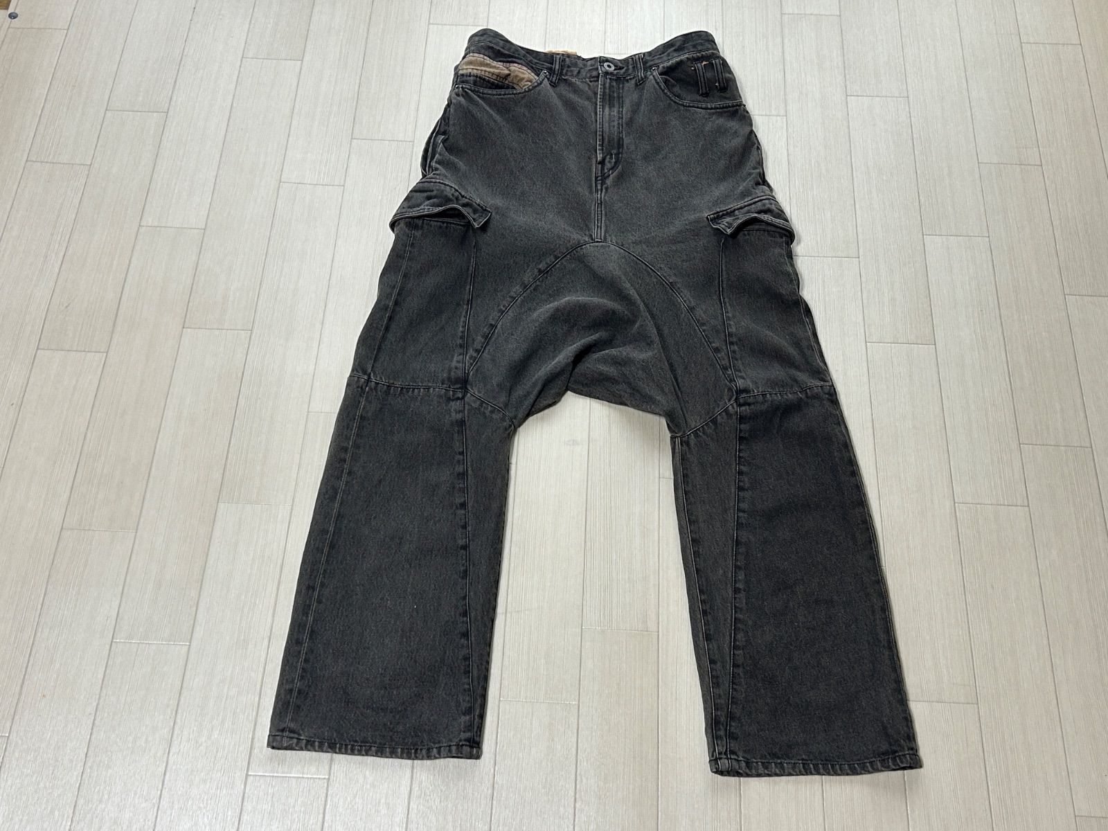 PPFM ギミック デニムパンツ カーゴ M PPFM ギミック サスペンダー 