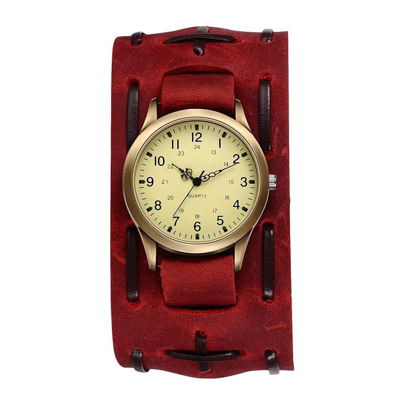 【新品】 腕時計 メンズ 本革ベルト ロックパンク アンティーク風: 防水 アナログ表示 クォーツ時計 レザーベルト バイク ウォッチ ファッションウォッチ - ハロウィン 誕生日 記念日 クリスマス バレンタインデー プレゼント