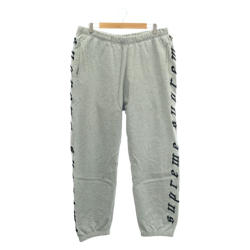 【中古】Supreme Raised Embroidery Sweatpant サイズL グレー シュプリーム[24]