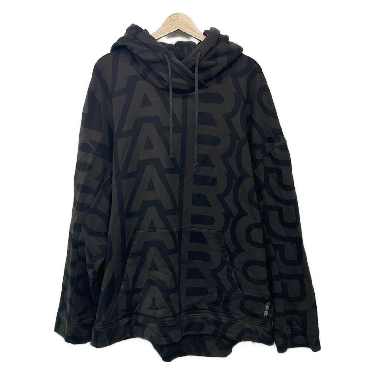 MARC JACOBS(マークジェイコブス) パーカー サイズL メンズ モノグラム オーバーサイズ フーディ C632C08RE22 ダークブラウン×黒 長袖