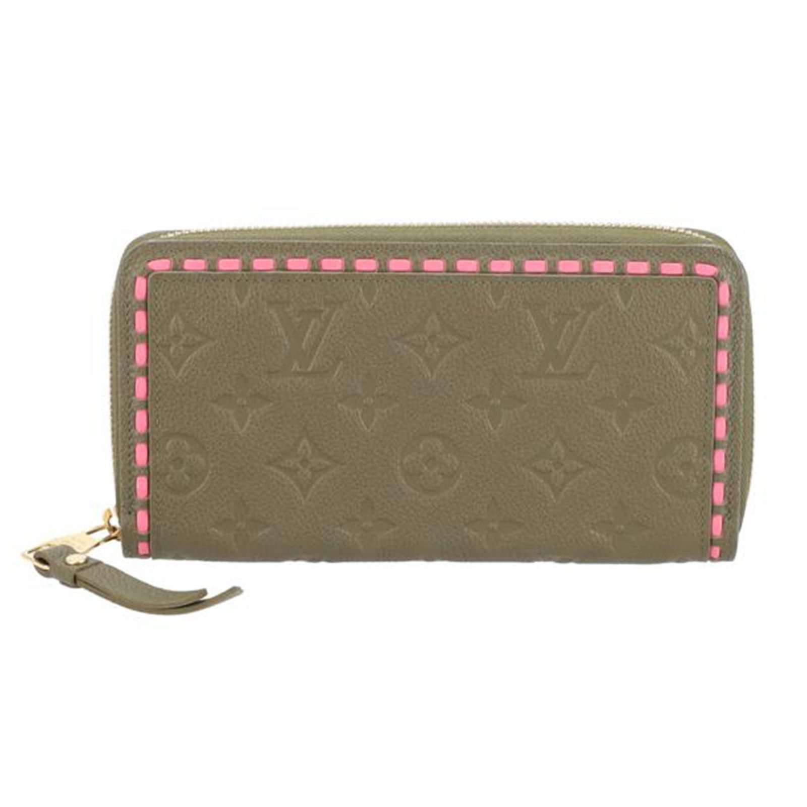 LOUIS VUITTON ジッピーウォレット/アンプラント・ローズ×カーキ M62451 Aランク 24