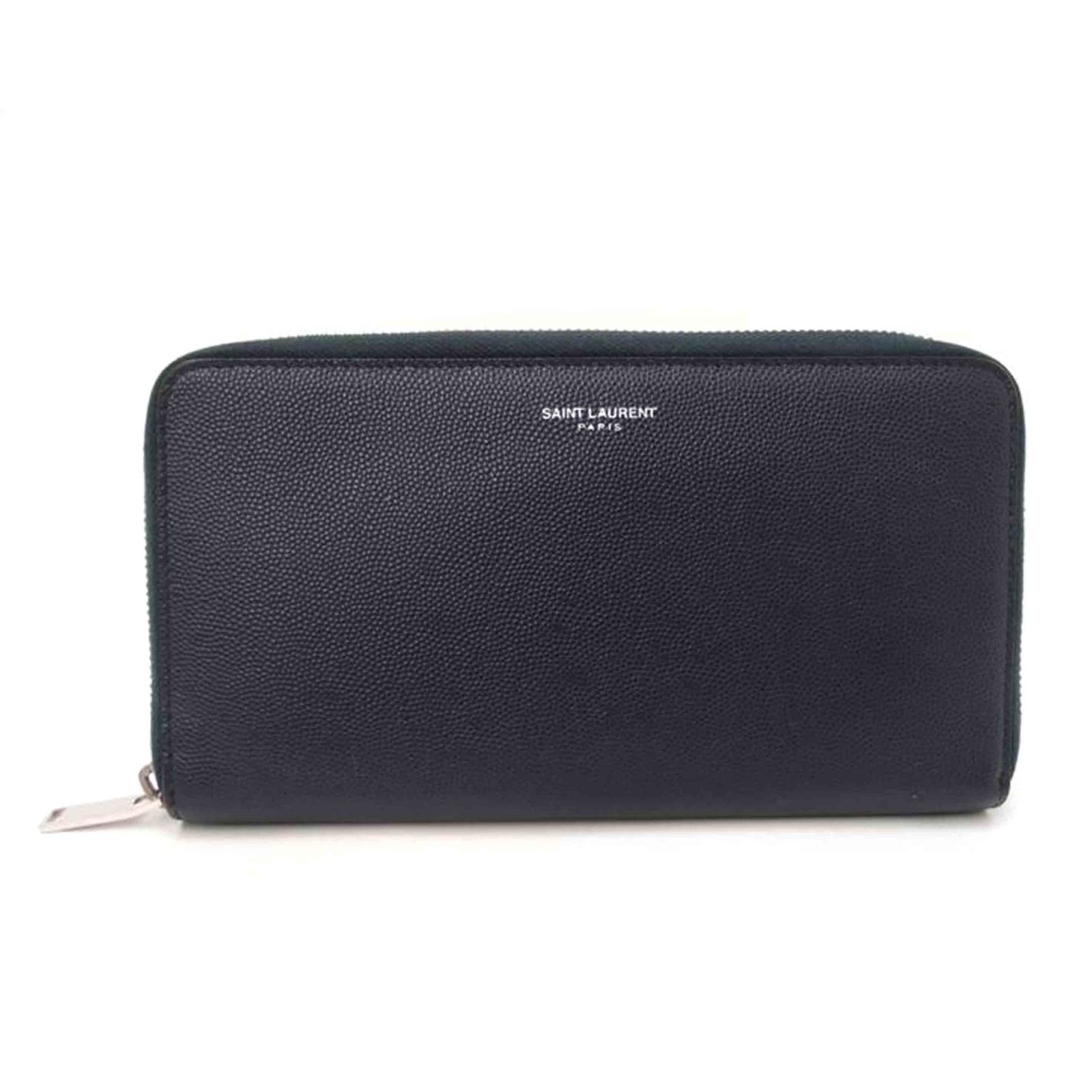 SAINT LAURENT ラウンドファスナー長財布/ネイビー ABランク 69
