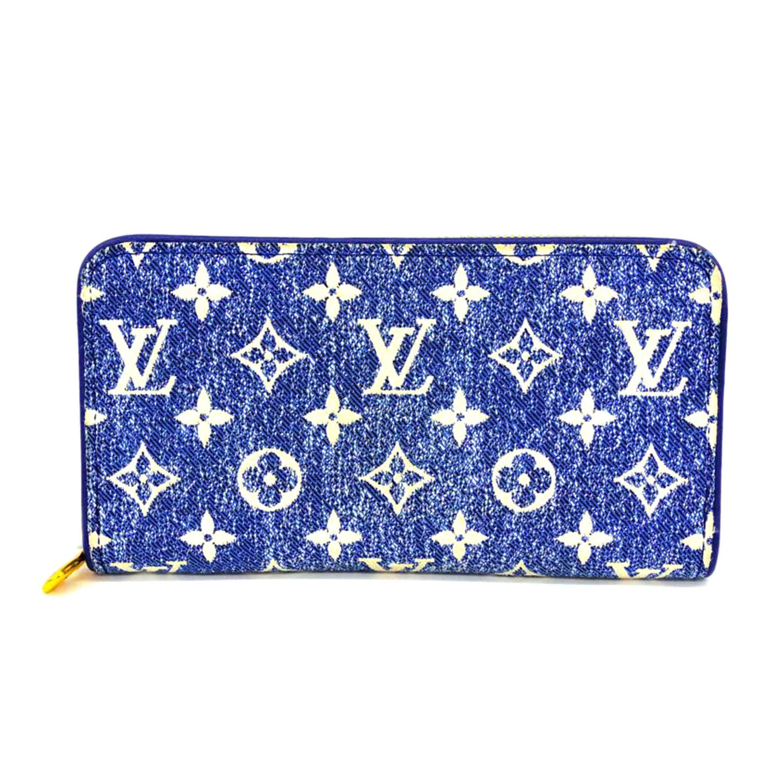 LOUIS VUITTON モノグラムデニム ジッピー・ウォレットモノグラムデニム/ジャガードブルー M81226 Aランク 75