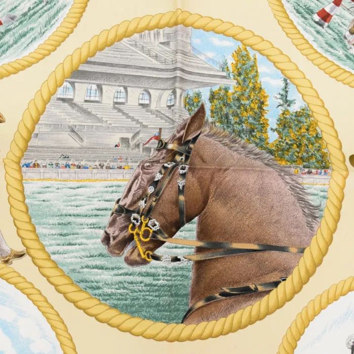 タグ付　エルメス HERMES カレ90 Auteuil en Mai　訳あり エルメス HERMES スカーフ カレ 90 シルク 100％ Auteuil en Mai