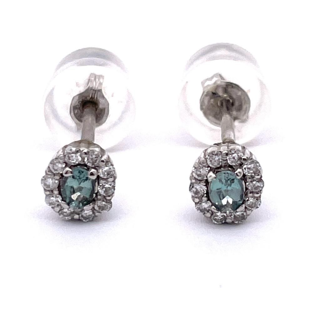 ピアス アレキサンドライト 0.05ct Pt900 1.3g デザイン ジュエリー【中古】