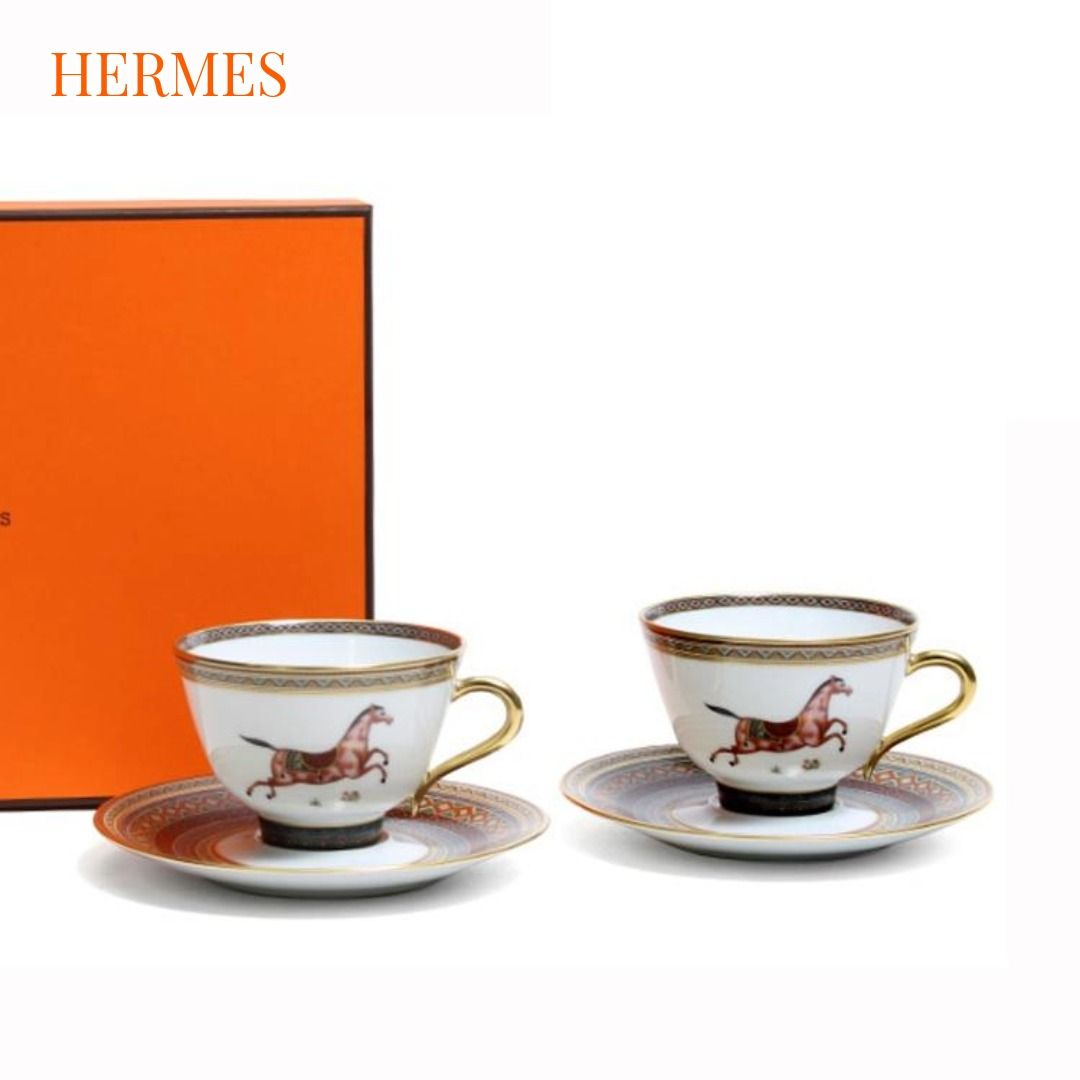 エルメス シュヴァルドリアン ティーカップ＆ソーサー ペア No.3 HERMES Cheval d’Orient カップ ソーサー 食器 洋食器 ティーセット