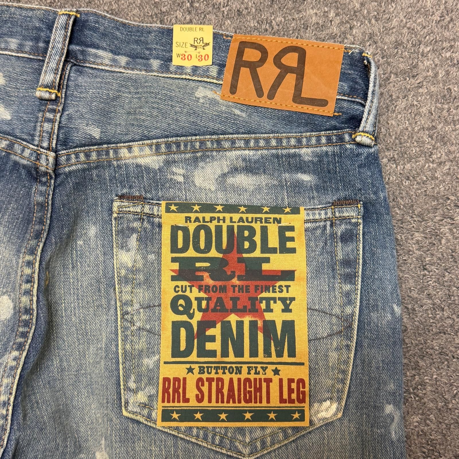 参考上代53900円 未使用 RRL ストレートフィットFenimore ディストレストジーンズ デニムパンツ ダブルアールエル MNRRDNM10920134 インディゴ 30/30 （16339M） 参考上代53900円 未使用 RRL ストレートフィットFenimore ディスト
