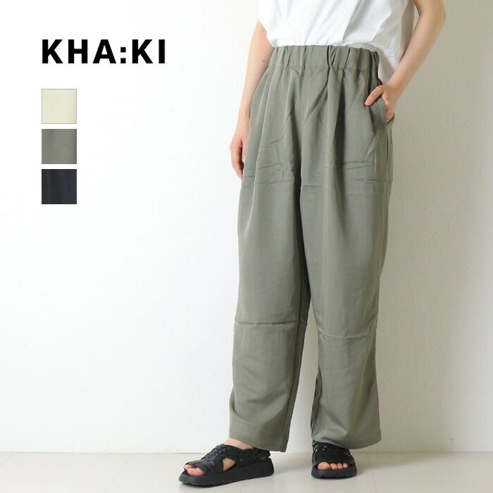 カーキ KHA:KI 2タックイージーパンツ MIL26SPT3260 ウエストゴム リラックス レディース 2026春夏