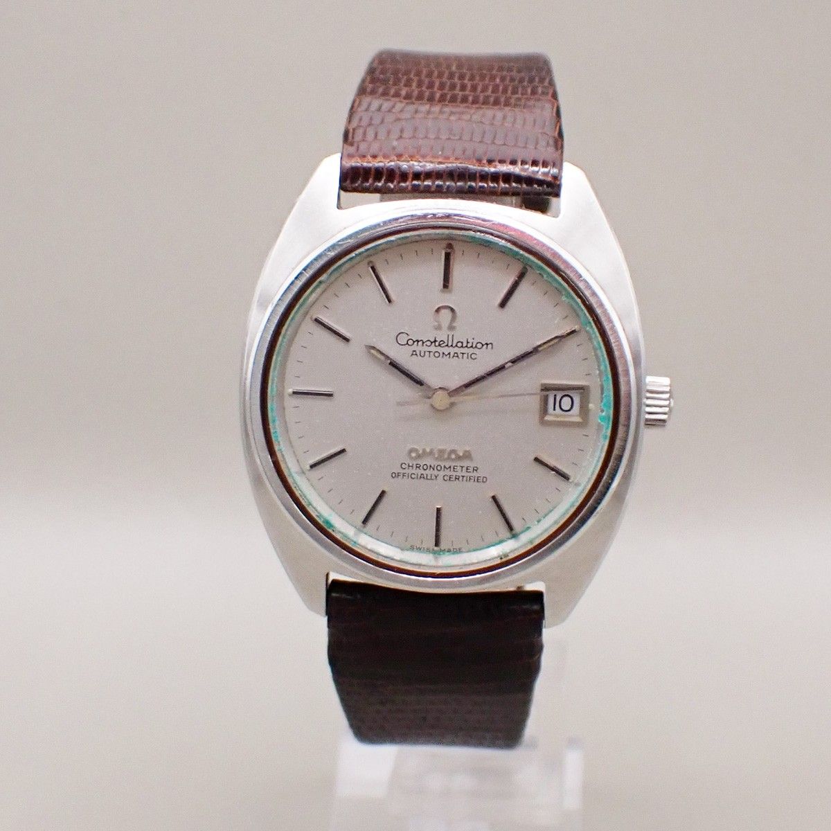 OMEGA オメガ コンステレーション Cライン Cal.1011 腕時計 片押しレザー シルバー 91RK778