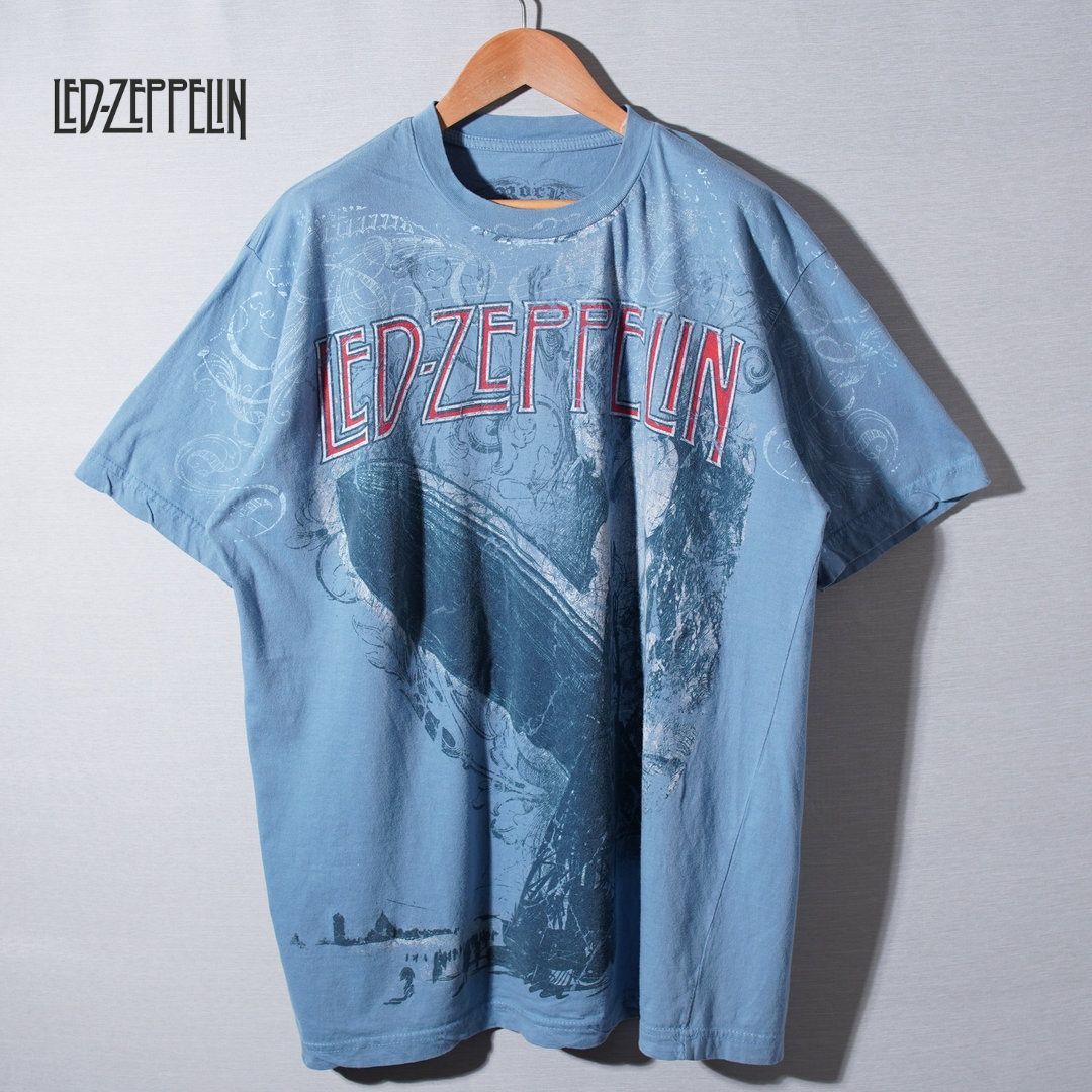 レッドツェッペリン Led Zeppelin Tシャツ XL 表記XXL ブルー レッド