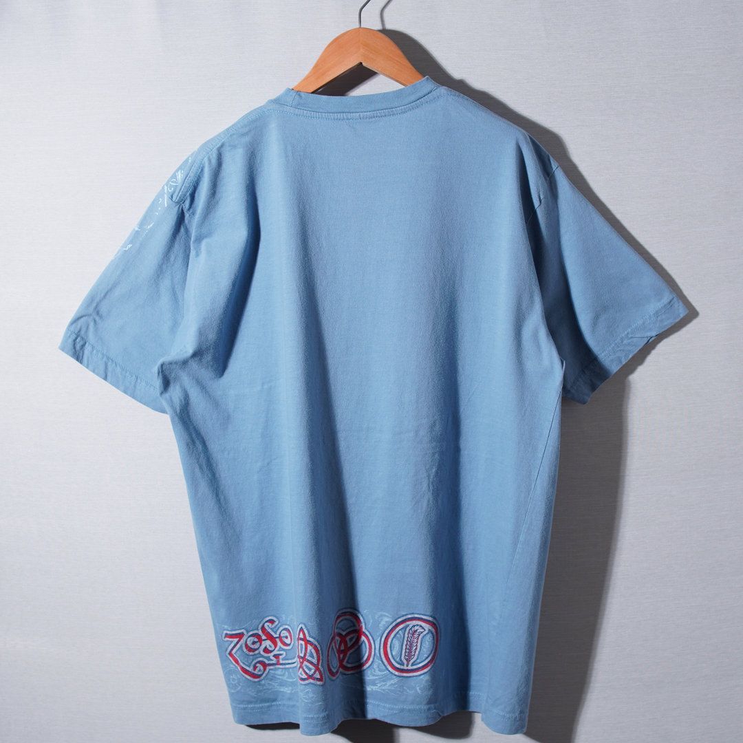 レッドツェッペリン Led Zeppelin Tシャツ XL 表記XXL ブルー レッド
