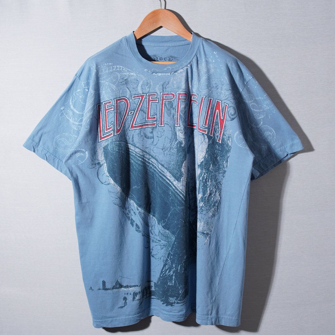 レッドツェッペリン Led Zeppelin Tシャツ XL 表記XXL ブルー レッド