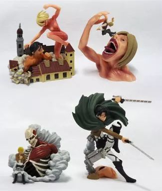 【中古】トレーディングフィギュア 全4種セット 「カプセルQキャラクターズ 進撃の巨人 絶望と反攻のヴィネット2」