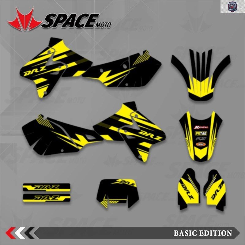 スペースモーターサイクルグラフィックデカールステッカーキット DRZ400 DRZ 400 S SM E 1999 - 02-2022 ナンバーネーム