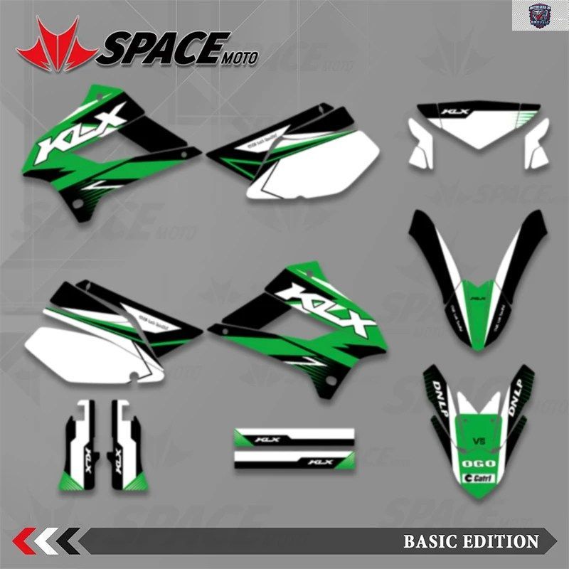 スペースモトグラフィックデカールステッカー背景カワサキKLX250 KLX 250 2008 - 13-2018 2019 2021