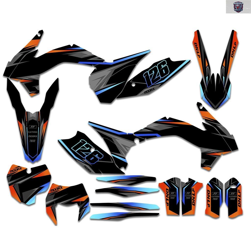 スペースモーターサイクル KTM EXC EXC-F 125 250 300 350 450 2014-2016 SX SXF 2013 2014 2015 グラフィック背景デカールステッカーキッ