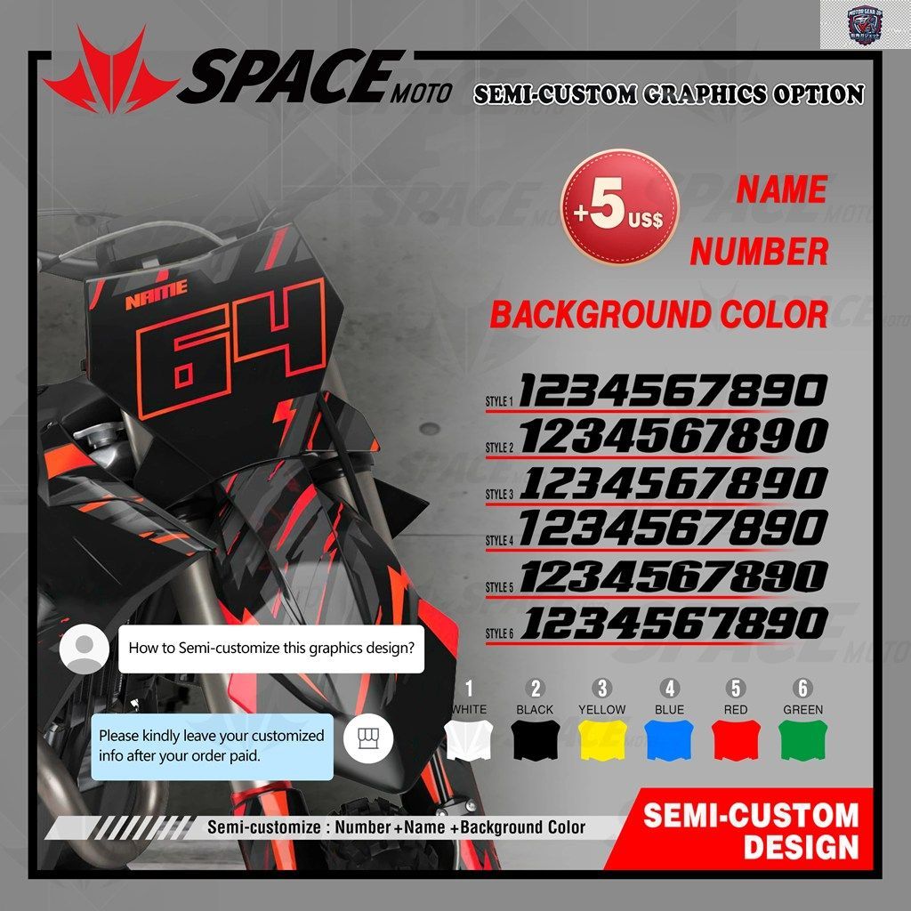 スペースモーターサイクルグラフィックデカールキット ヤマハ YZF250 2019-2023 YZF450 2018-2022 WRF450 2019-2022 WRF250 2020-2023