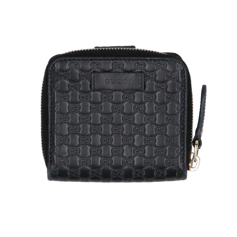 GUCCI マイクログッチシマ/二つ折りコンパクトウォレット/ブラック 449395 ABランク 18