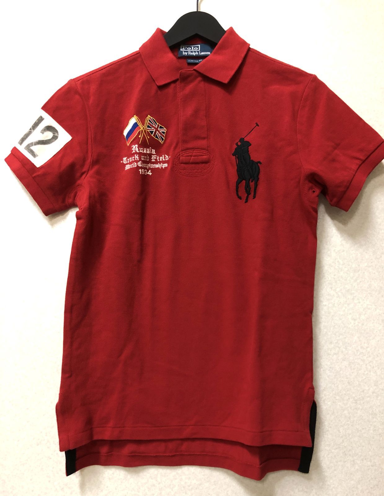 D468 Ralph Lauren ラルフローレン RUSSIA ポロシャツ Sサイズ 赤 