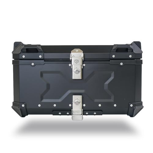 R◆【選ばれる、理由がある。安心の日本企業。】【 65L 】 ONE STEP リアボックス トップケース パニアケース 大容量 アルミ製 取付ベース付属 フルフェイス対応 バイクボックス (BLACK 65L) 3a62e169