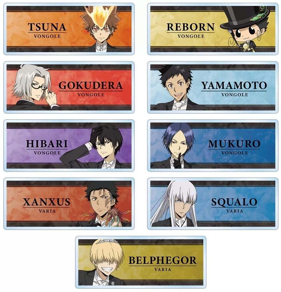 【中古】バッジ・ビンズ 全9種セット 「家庭教師ヒットマンREBORN! 描き下ろし 燕尾服ver. トレーディングアクリルネームプレート」