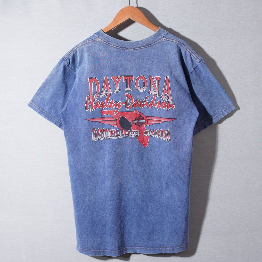 90s USA製 ハーレーダビッドソン TシャツM ブルー 1999年製 DAYTONA