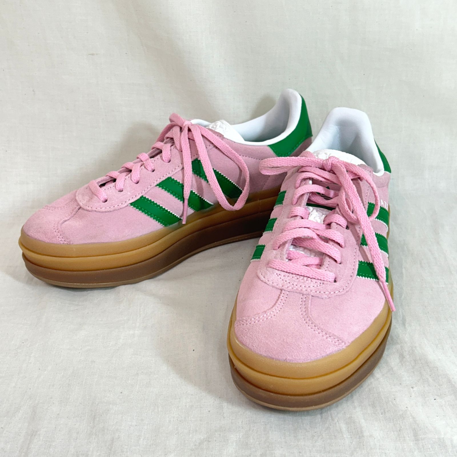 adidas 23.5cm IE0420 ガゼルボールド スニーカー アディダス シューズ ピンクスエード K6-28