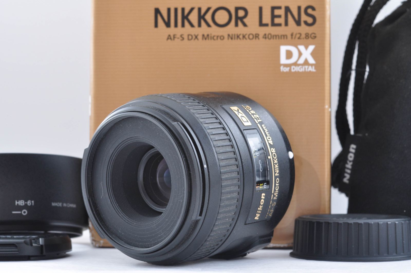 美品 Nikon AF-S DX Micro NIKKOR 40mm f/2.8G レンズ Fマウント 元箱 付属品多数 ＃K0178