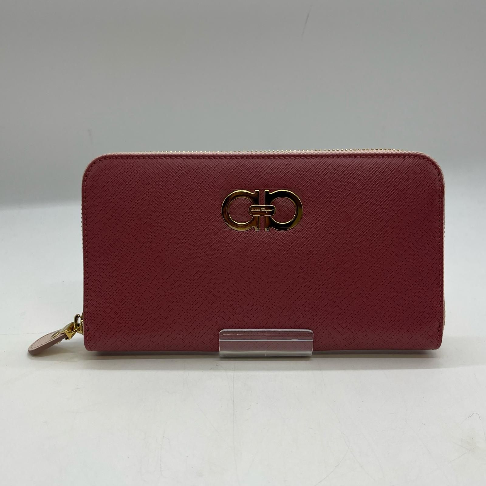 Salvatore Ferragamo サルヴァトーレフェラガモ 長財布　ガンチーニ ダブルガンチーニ Y-22 C338 ピンク