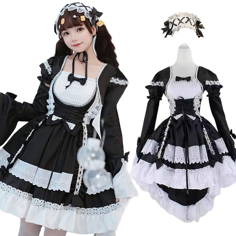 【新品】 [milky time] フィッシュテール ロリータ ワンピース ヘムライン メイド 2way (black)