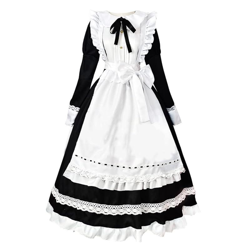 【新品】 [ＡＢＵＮＤＡＮＴＤＯＯＤＳ] クラシカルロングメイド服ゴスロリ コスプレ衣装 クリスマス ハロウィン イベント 仮装 文化祭 (5XL, 長袖、ロングタイプ)
