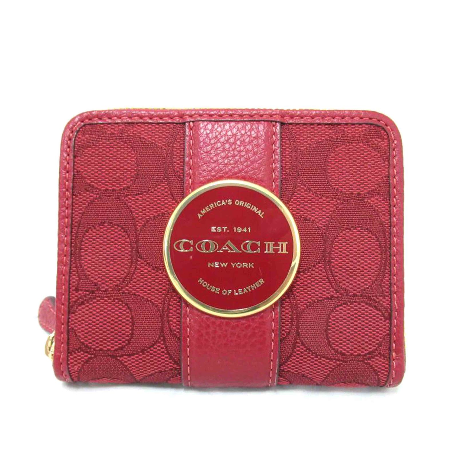 COACH ラウンドファスナー二つ折り財布/シグネチャー C8323 Aランク 63