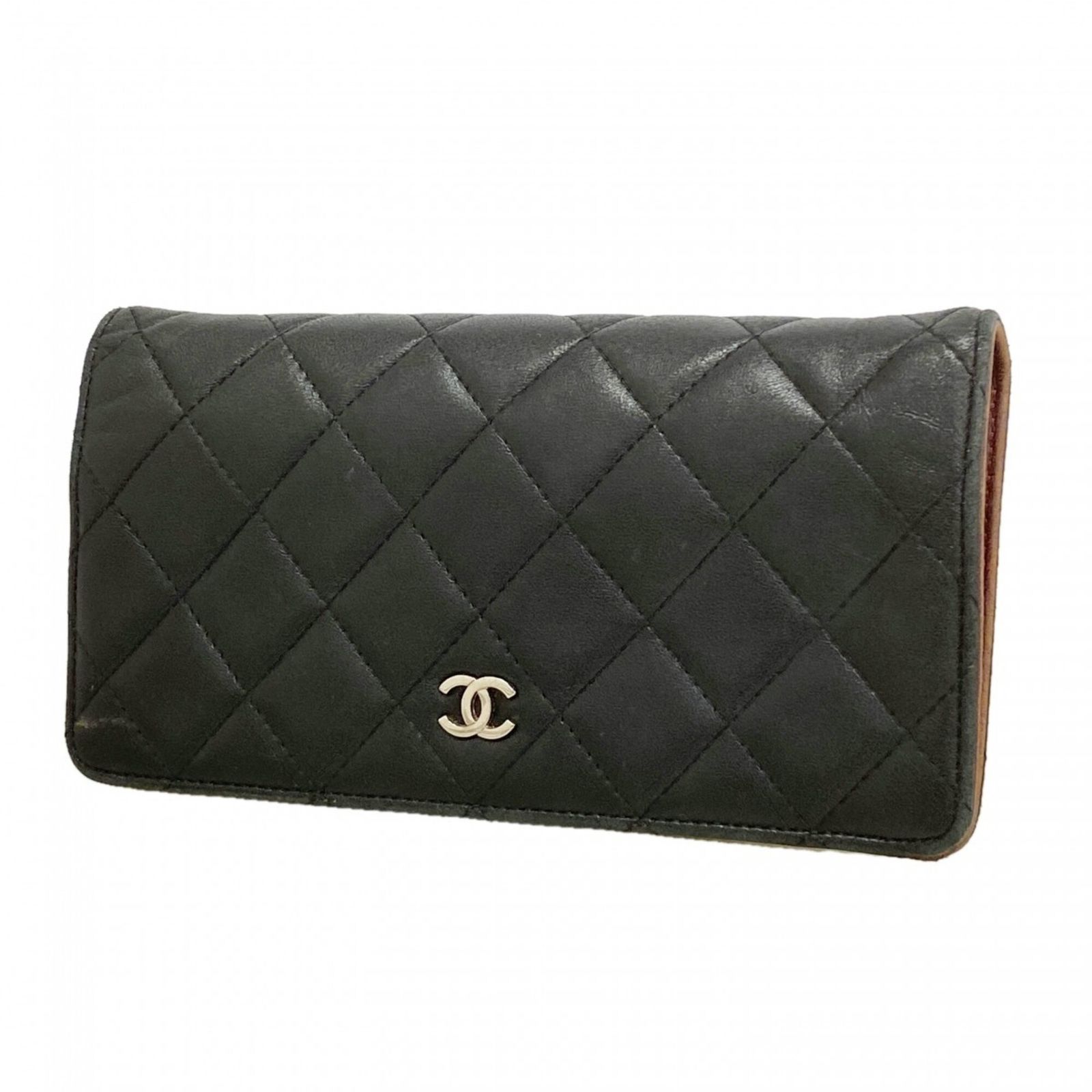 シャネル(Chanel) シャネル 長財布 マトラッセ ラムスキン ブラック レディース
