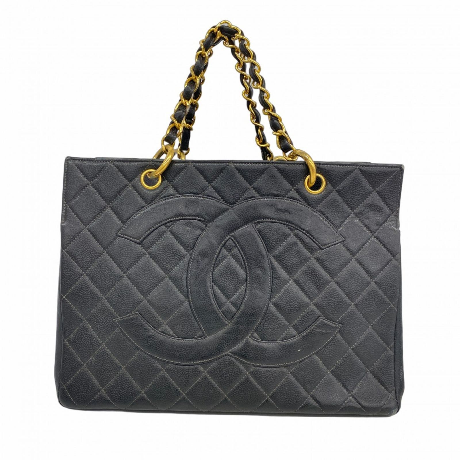 シャネル(Chanel) シャネル トートバッグ・チェーントート マトラッセ キャビアスキン ブラック レディース