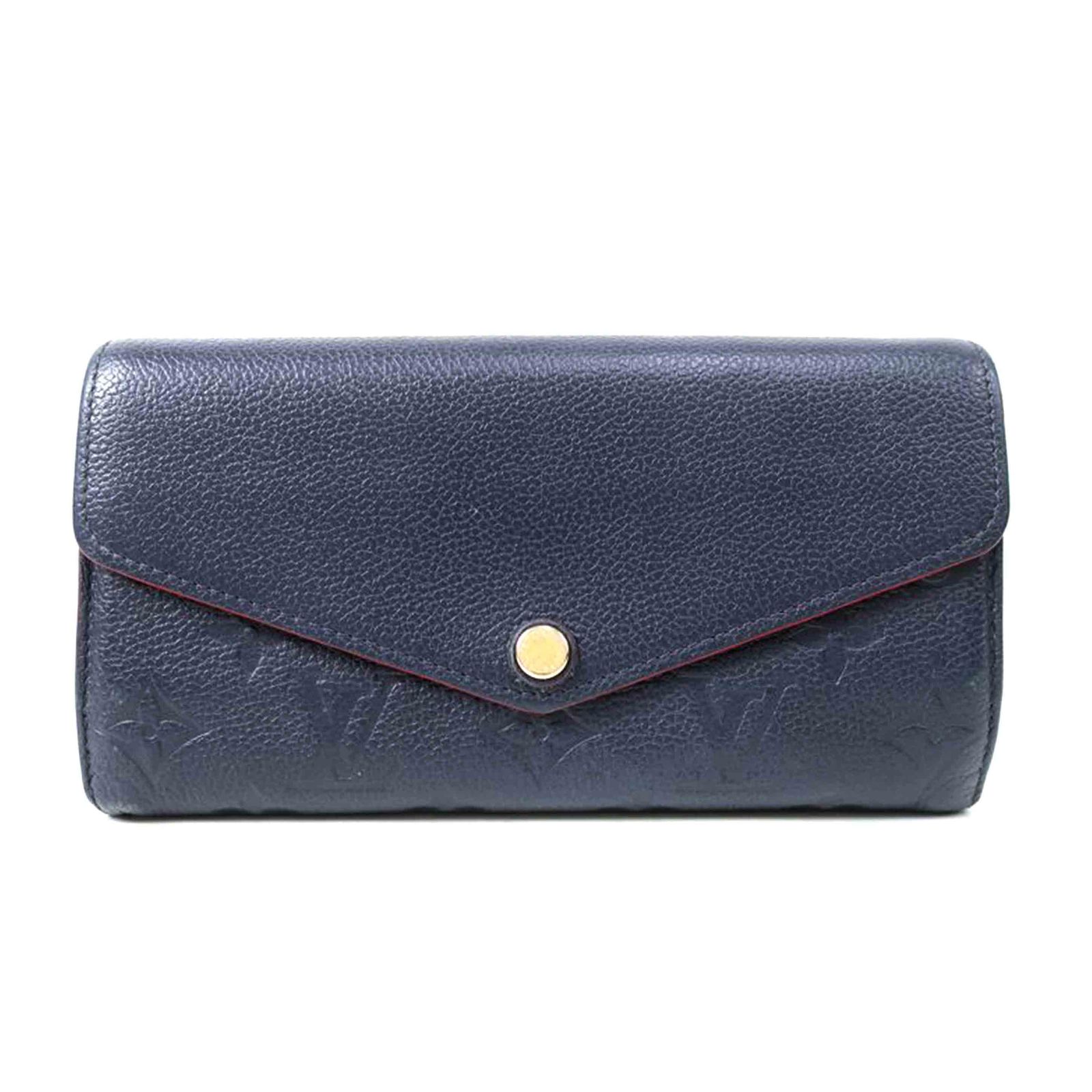 LOUIS VUITTON ポルトフォイユ・サラ モノグラムアンプラント マリーヌルージュ イニシャルあり 長財布 ネイビー M62125 BCランク 65