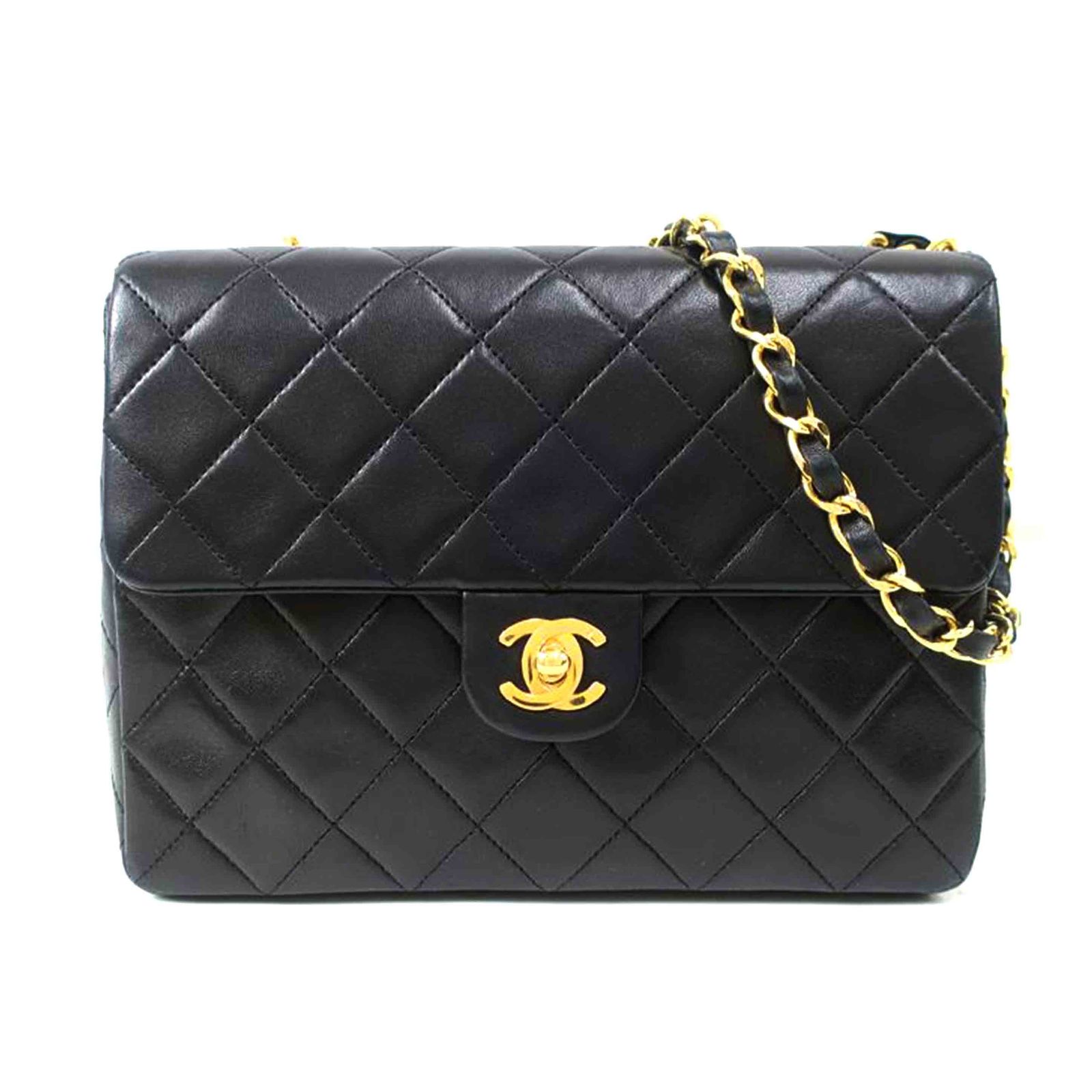 CHANEL ミニマトラッセ20 チェーンショルダーバッグ ブラック A 2300 7100 Bランク 65
