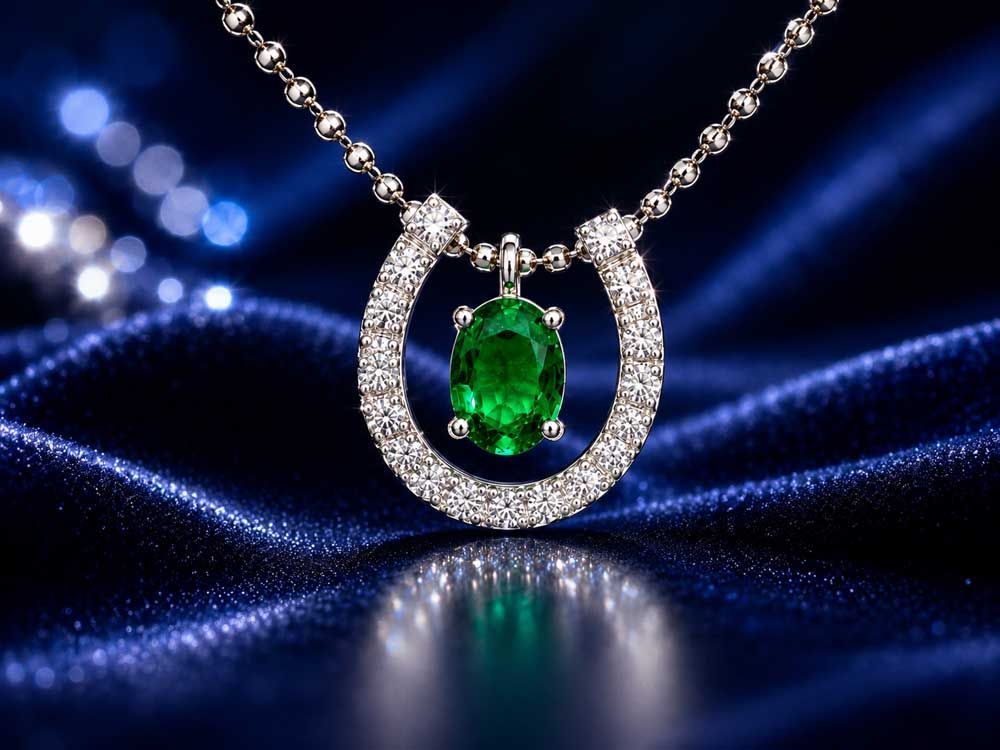 エメラルド ダイヤモンドネックレス Pt900/850 5.05g 41cm カード鑑別書付き　Jewelry Emerald0.35ct Dia0.22ct Necklace