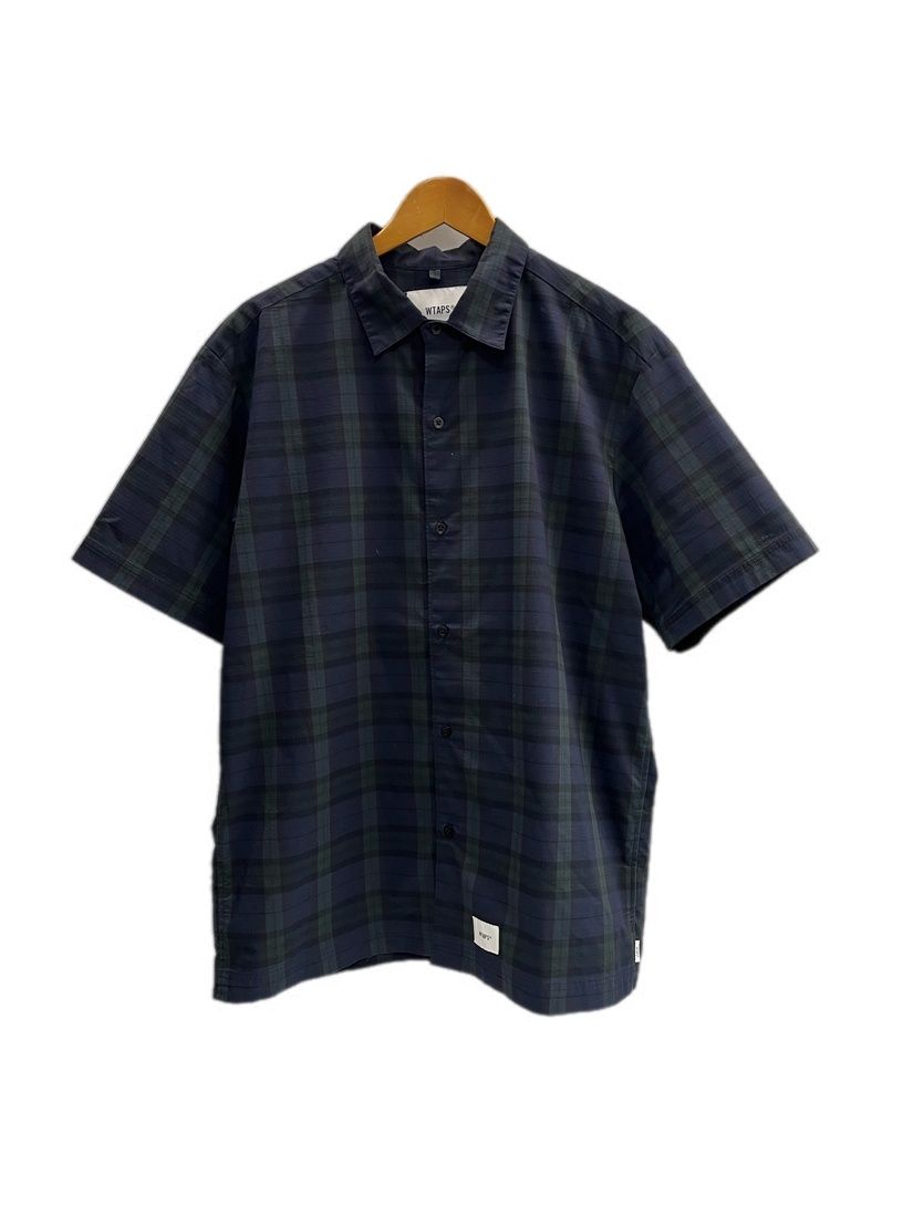ダブルタップス WTAPS UNION 01 SHIRT チェックシャツ ワークシャツ 紺×グリーン 211TQDT-SHM03 サイズ03 半袖シャツ ネイビー 101MT-6420
