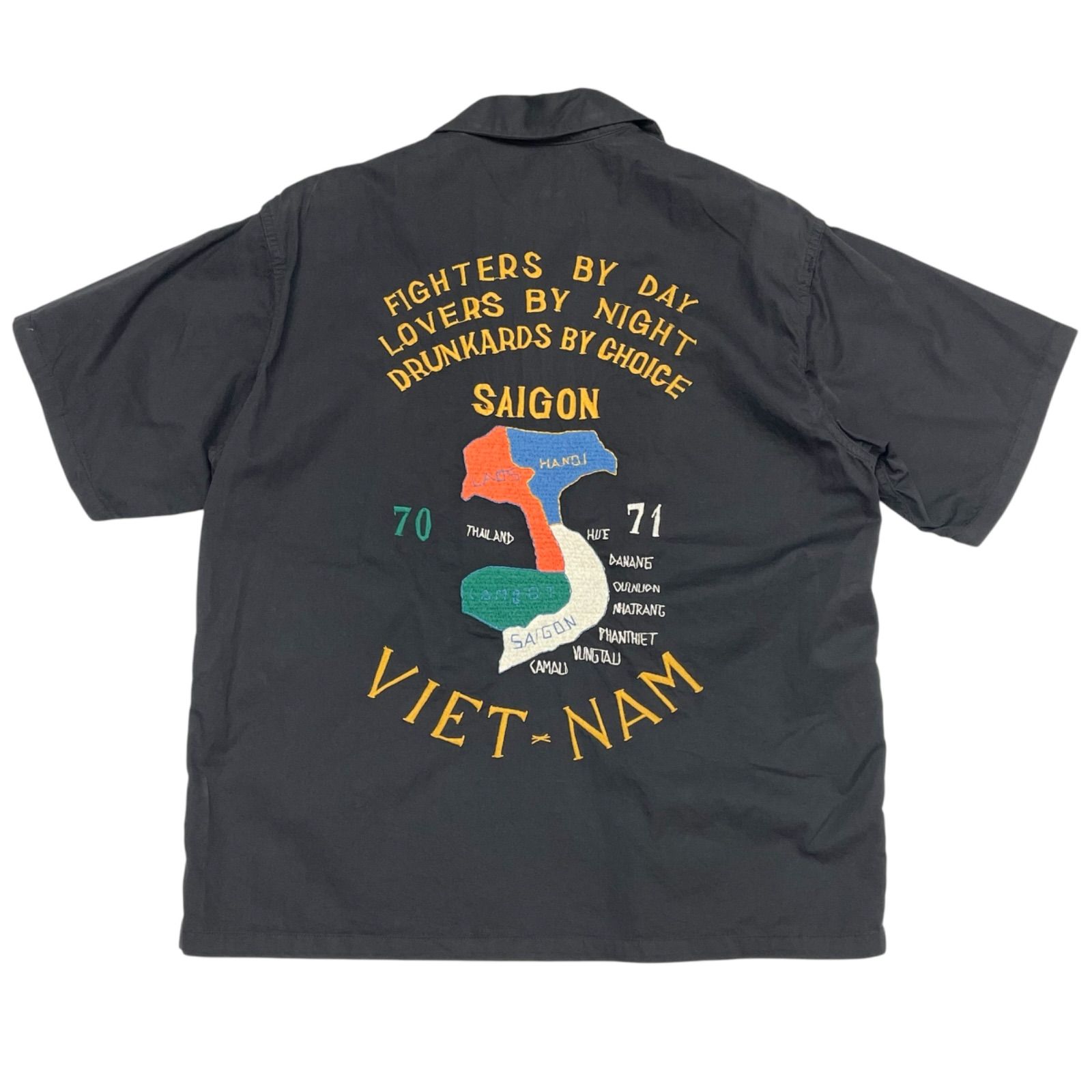 未使用品 Mサイズ テーラー東洋 TAILOR TOYO TT32377 スカ刺繍 オープンカラーシャツ タイガー マップ ベトジャン