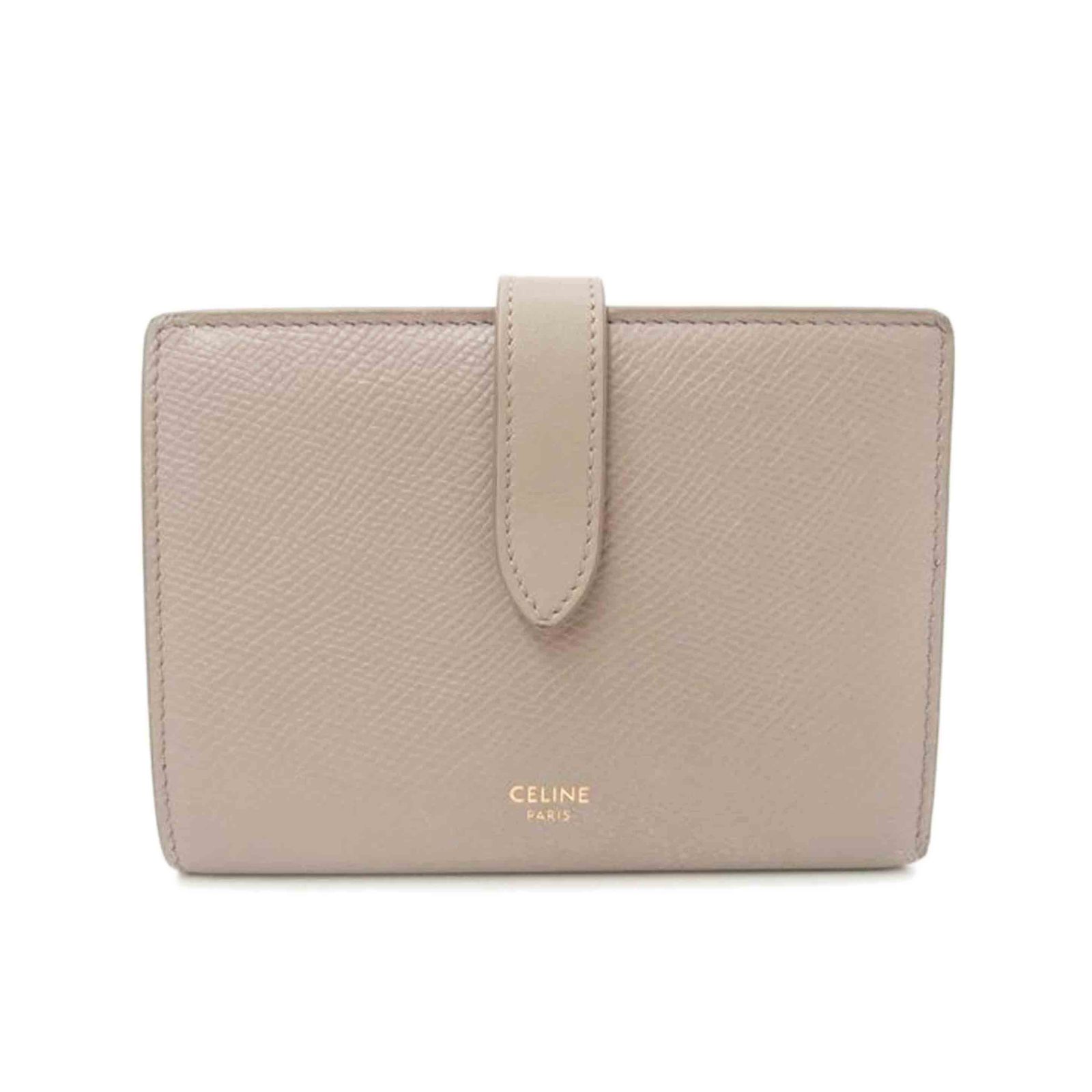 CELINE ミディアムストラップ二つ折り財布/グレー ABランク 69
