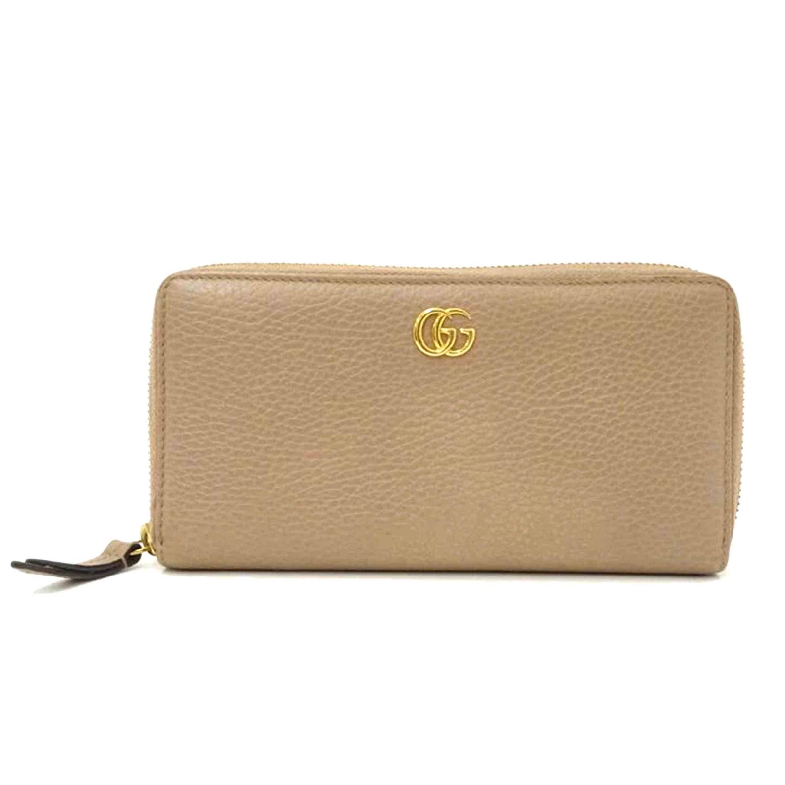 GUCCI GGマーモントラウンドファスナー長財布/ピンクベージュ 456117 ABランク 69