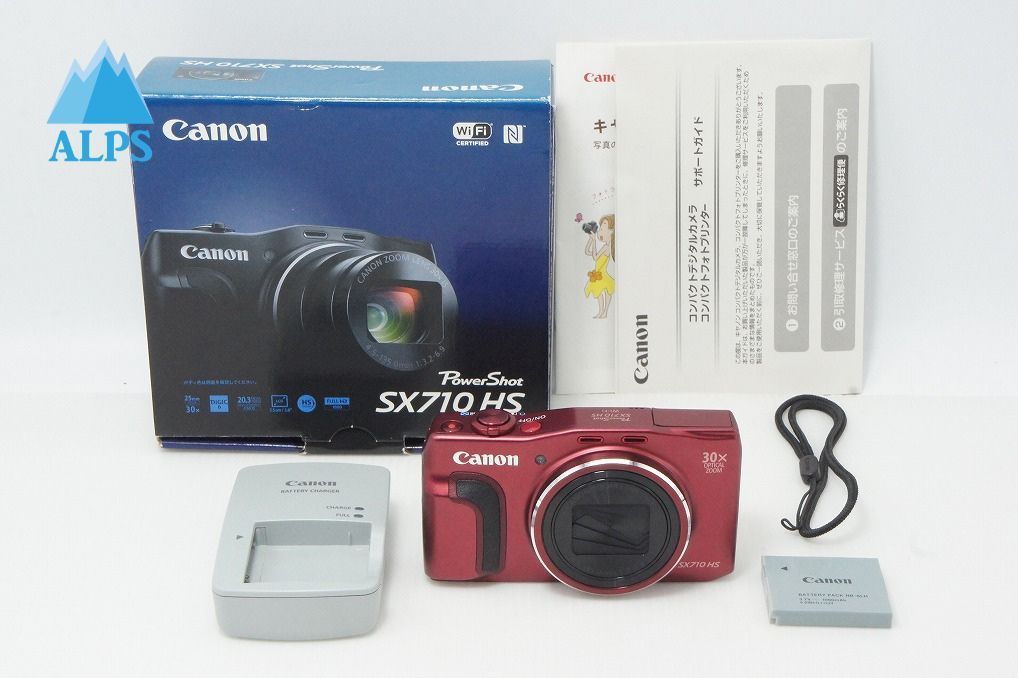美品 Canon キヤノン PowerShot SX710 HS コンパクトデジタルカメラ レッド 元箱付 260605e