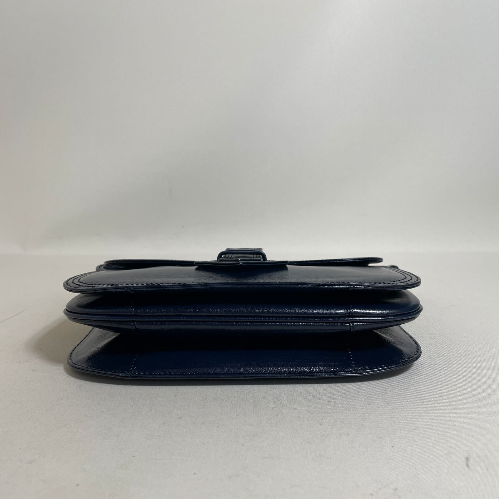 2605-132｜イヴサンローラン 2WAYショルダーバッグ レザー ネイビー 