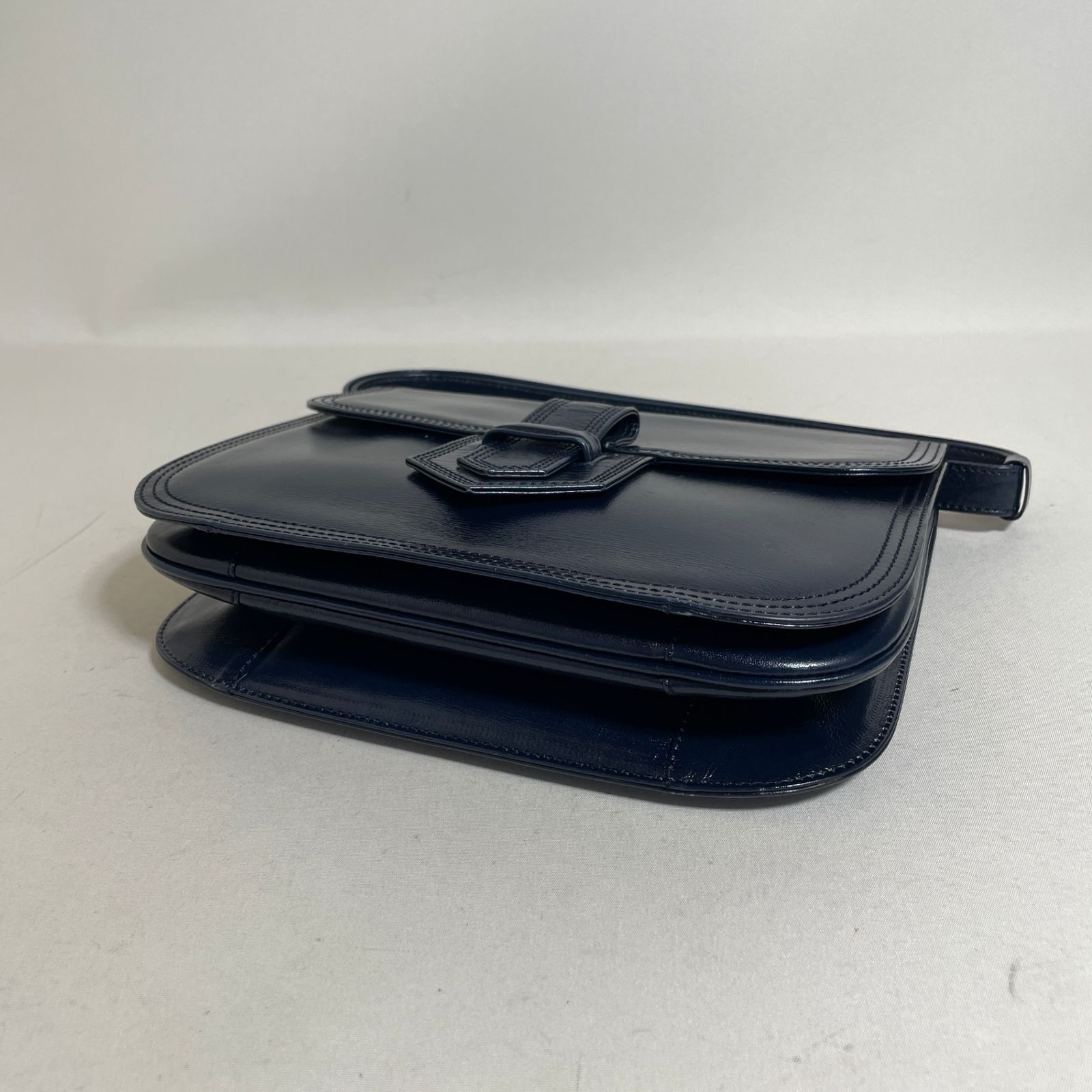 2605-132｜イヴサンローラン 2WAYショルダーバッグ レザー ネイビー 