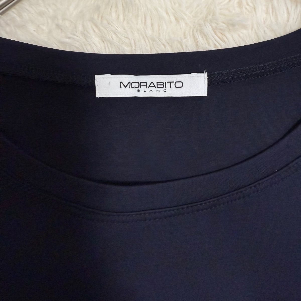 MORABITO BLANC モラビトブラン ロゴ刺繍 半袖カットソー 38 ネイビー 