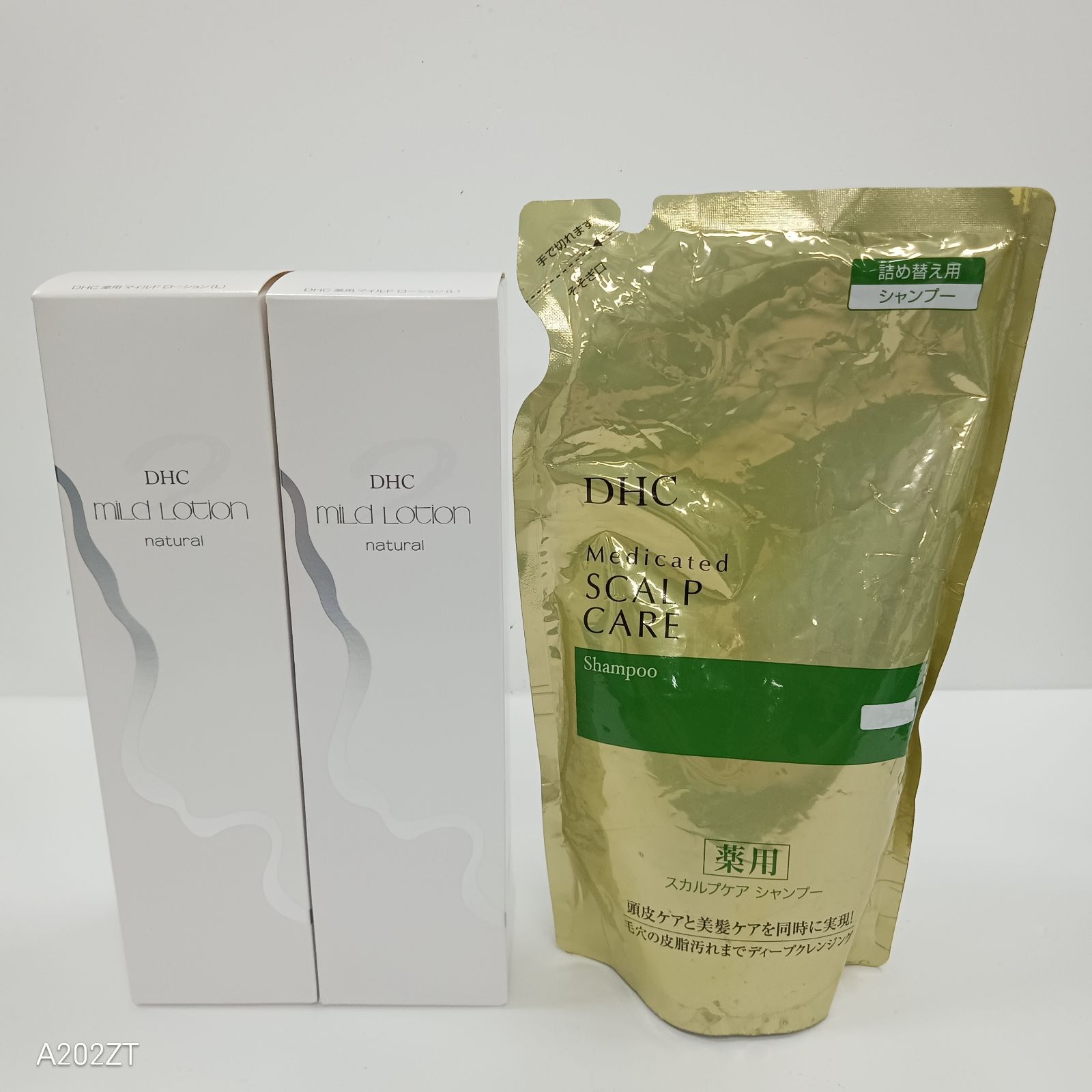 T3624 D DHC 薬用マイルドローション L 180ml ×2・薬用スカルプケア シャンプー 詰替え用 400ml 計3点セット