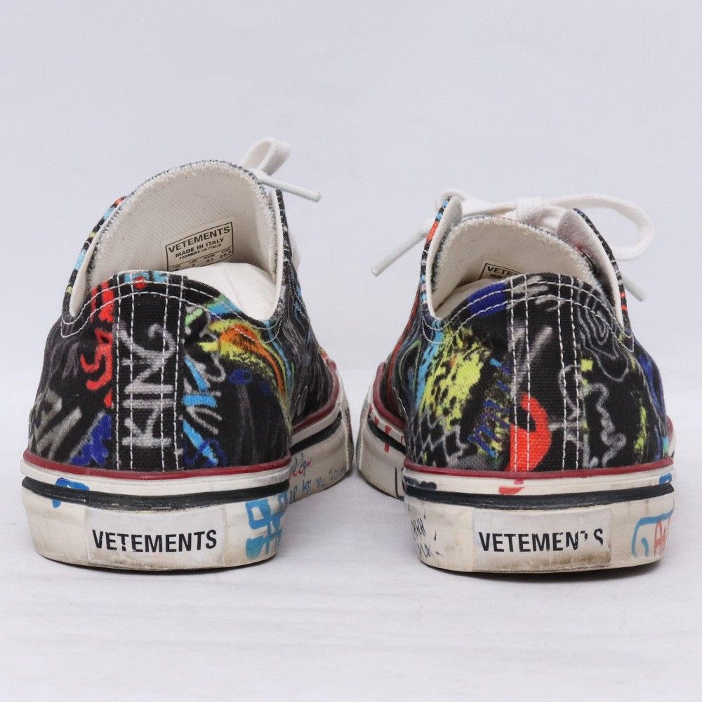 VETEMENTS Canvas Low-Top Black Graffiti サイズ41 ブラック UAH19VT