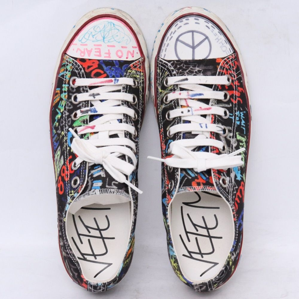 VETEMENTS Canvas Low-Top Black Graffiti サイズ41 ブラック UAH19VT